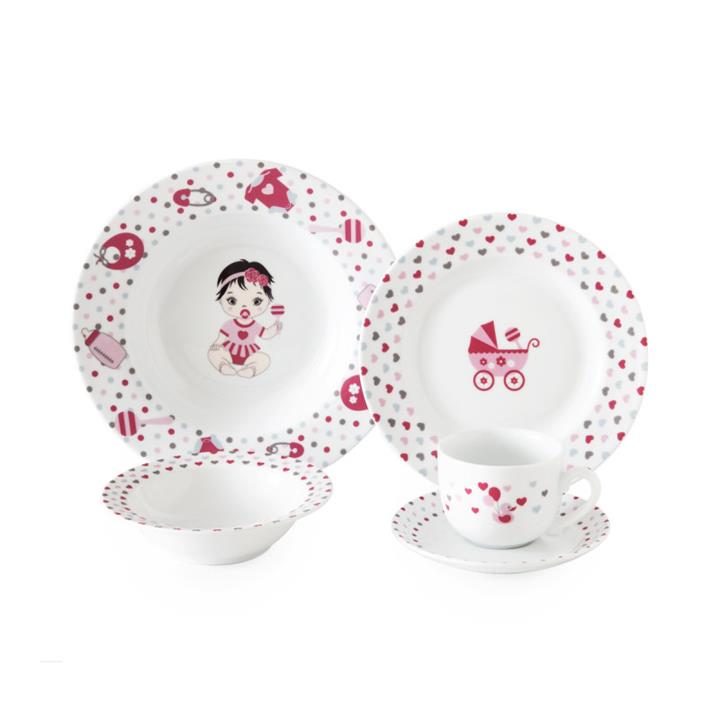 سرویس غذا خوری 5 پارچه کودک چینی زرین ایران مدل Newbern درجه عالی